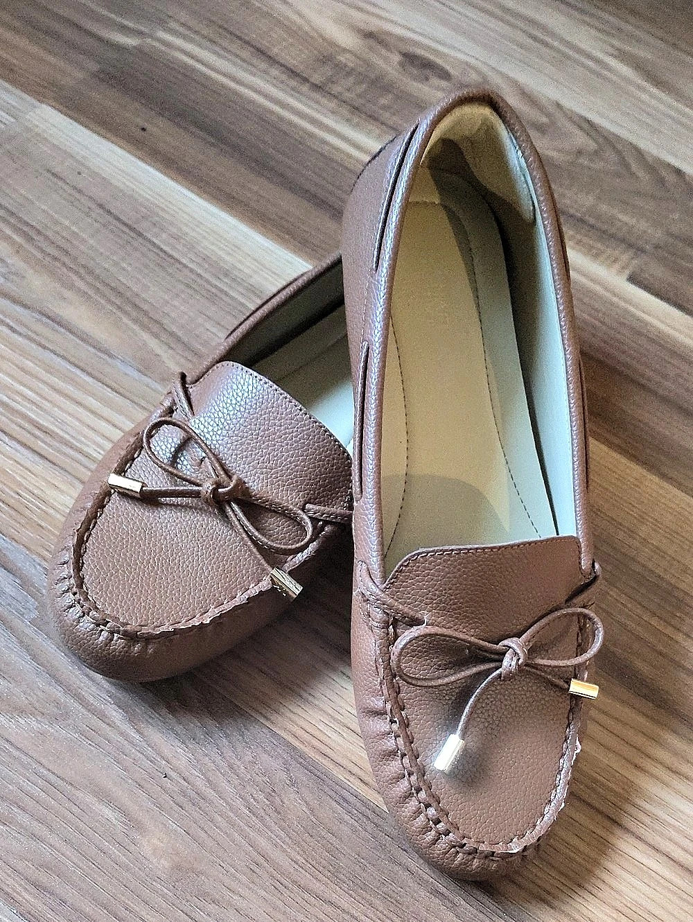Michael Kors Fulton Moc Brown Bow-Detail Moccasins